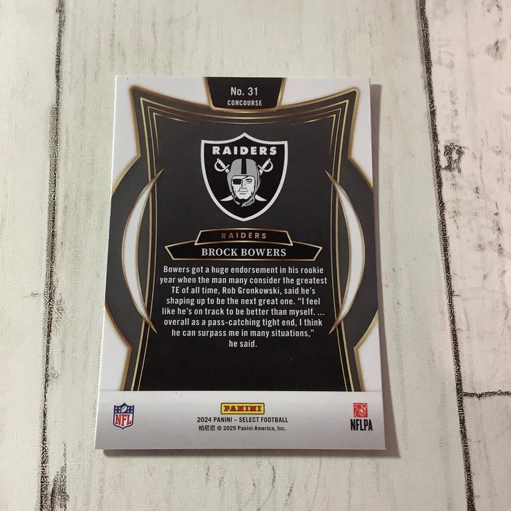 2024 Panini Select - Brock Bowers (RC) Rookie Card | Las Vegas Raiders